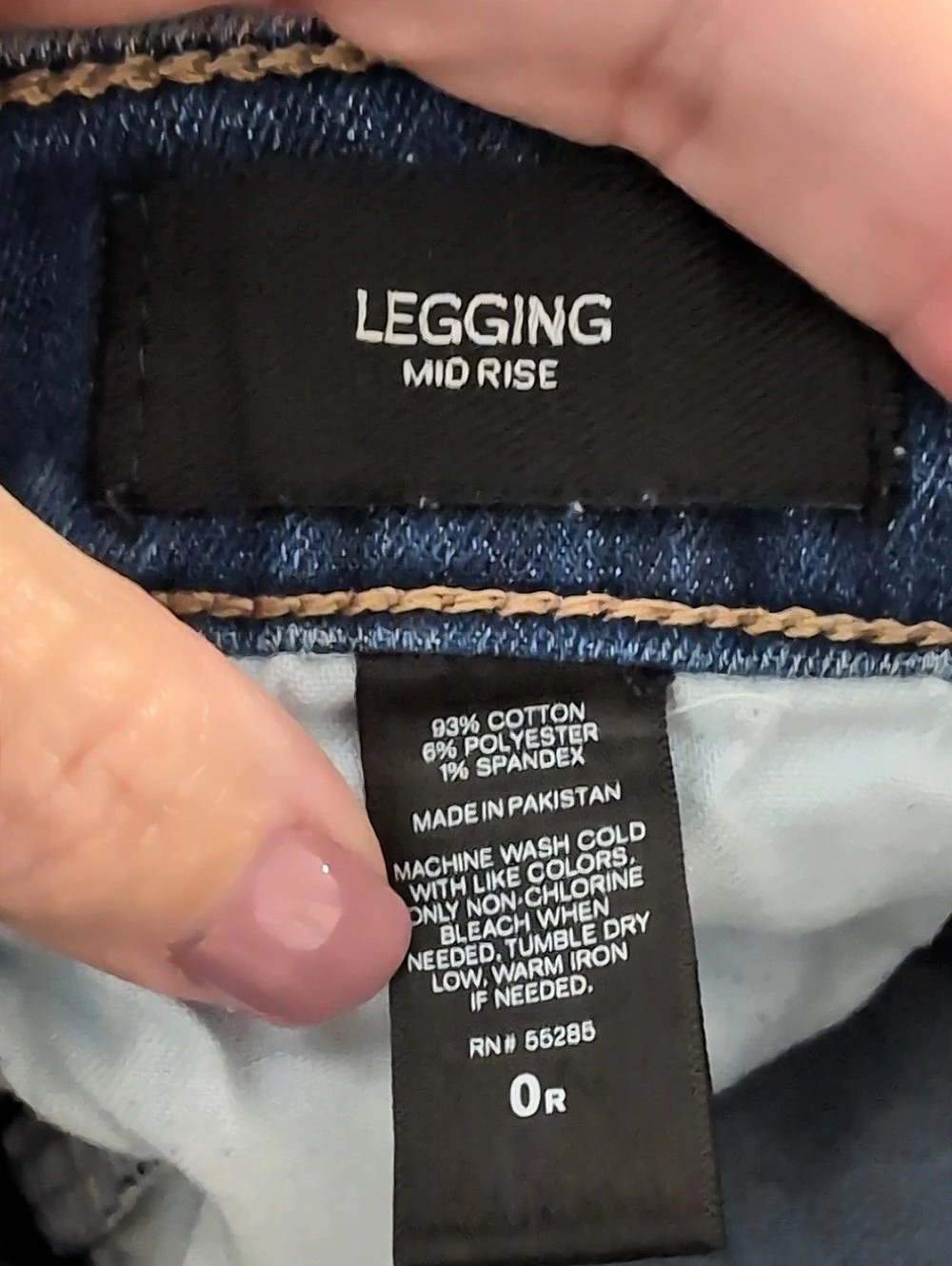 Express Mid Rise Legging Jeans Distressed Blue - Picture 4 of 4